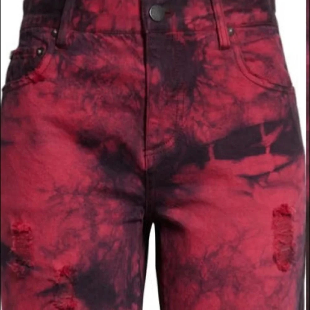 Alice + Olivia Pink and Black Straight Leg Jeans - Picture 7 of 11